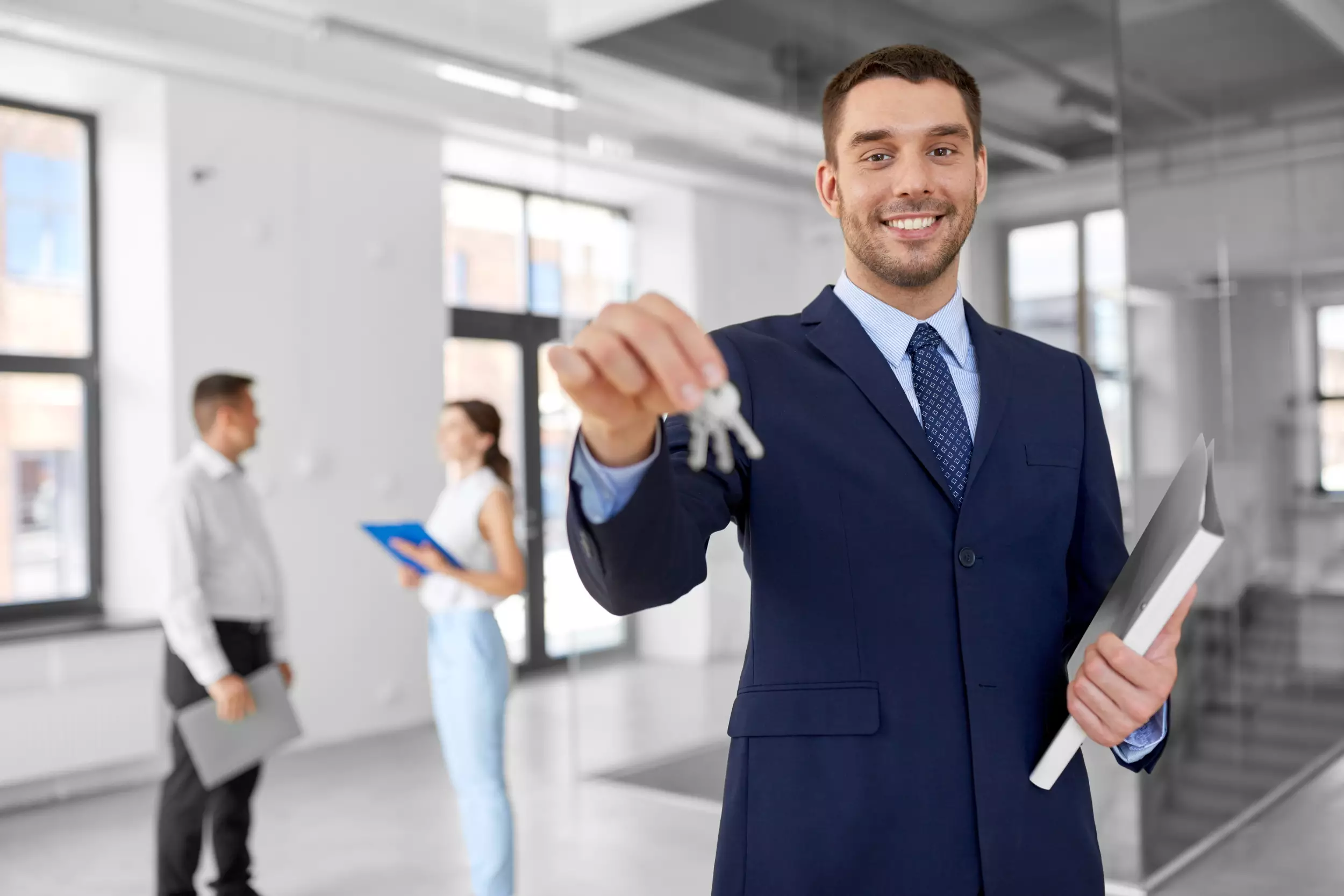 Smiling realtor in new home